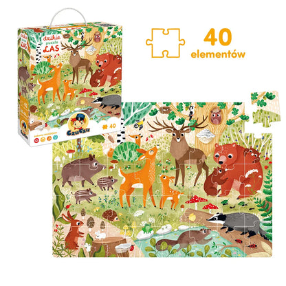 Dzikie puzzle las 3+