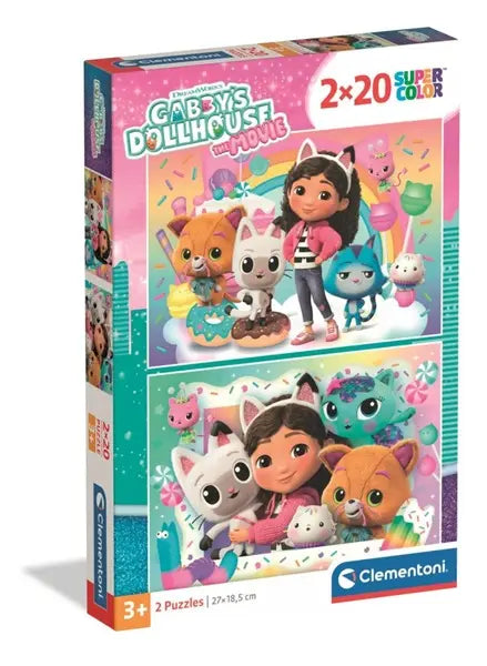 Puzzle 2x20 SuperKolor Koci Domek Gabi