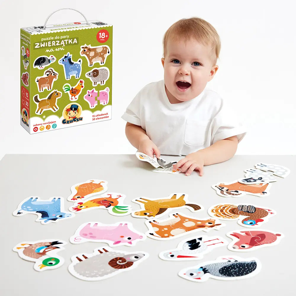 CzuCzu Puzzle do pary Zwierzątka na wsi 18 mies.+
