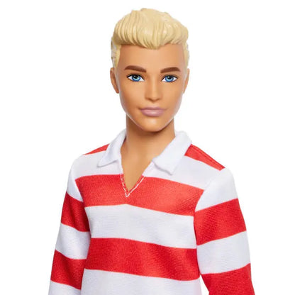 Ken Fashionistas w bluzce w czerwono-białe paski