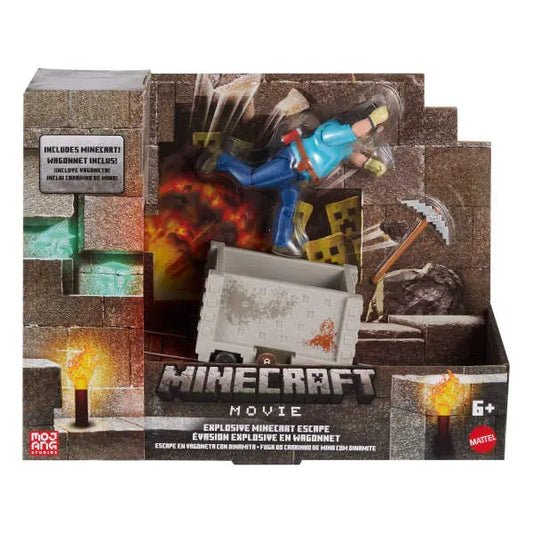 Minecraft Movie - zestaw Steve i wagon