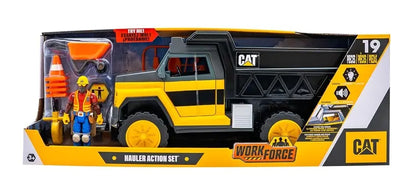 Ciężarówka CAT 34cm ze światłem i dźwiękiem + figurka