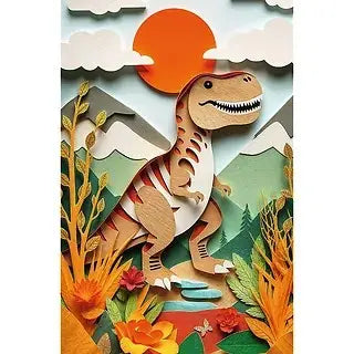 Puzzle 160 40-lecie paper art: dinozaur