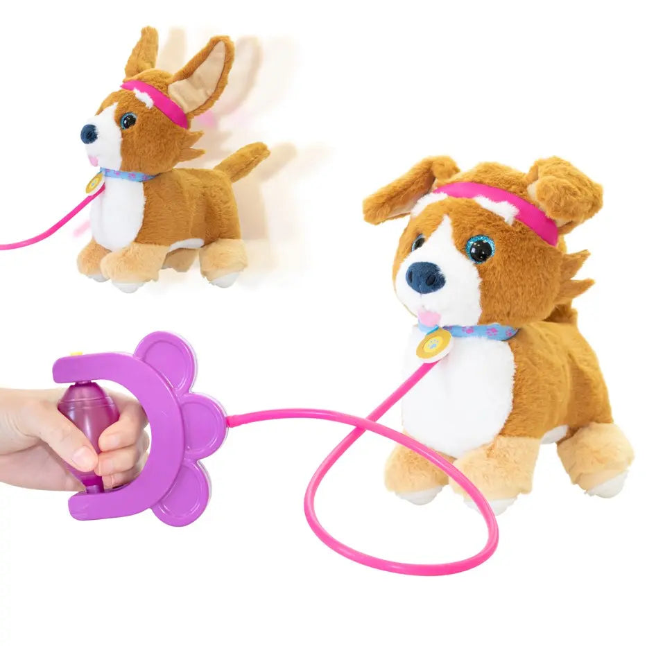 Sprint puppy piesek corgi z dźwiękiem na smyczy