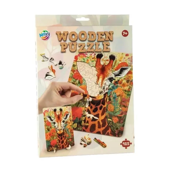Drewniane puzzle - żyrafa 125 el.