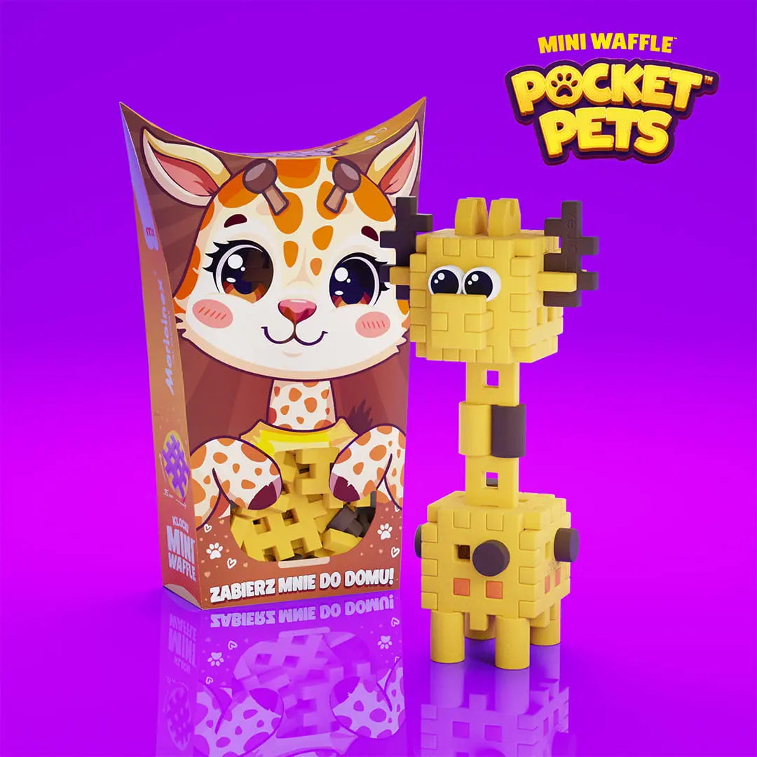 Klocki wafle mini pocket pets żyrafa