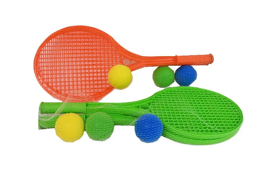 Rakietki plastikowe 55cm + 3 piłki gąbka