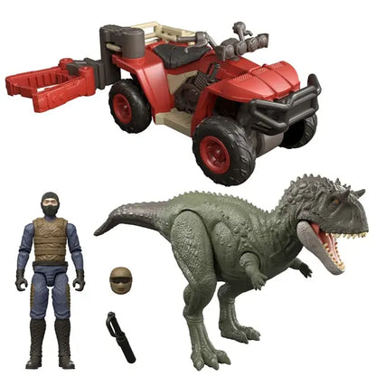 JURASSIC WORLD pojazd z chwytakiem+dino JKG91