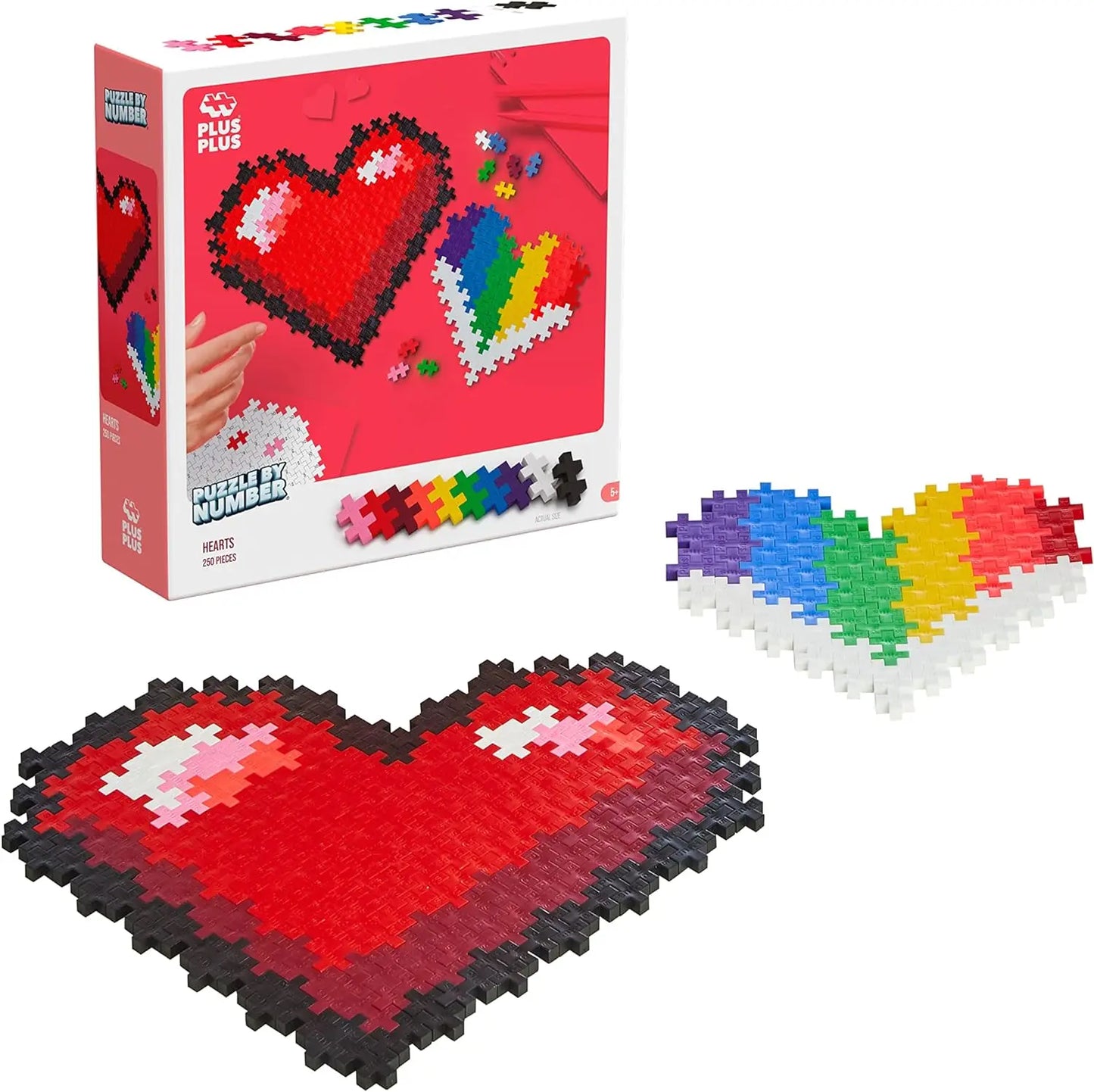 Plus-plus puzzle by number serce 250 elementów