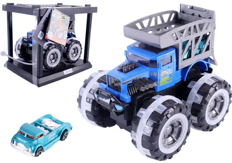 Pojazd Monster z autem w klatce św.koła 09480