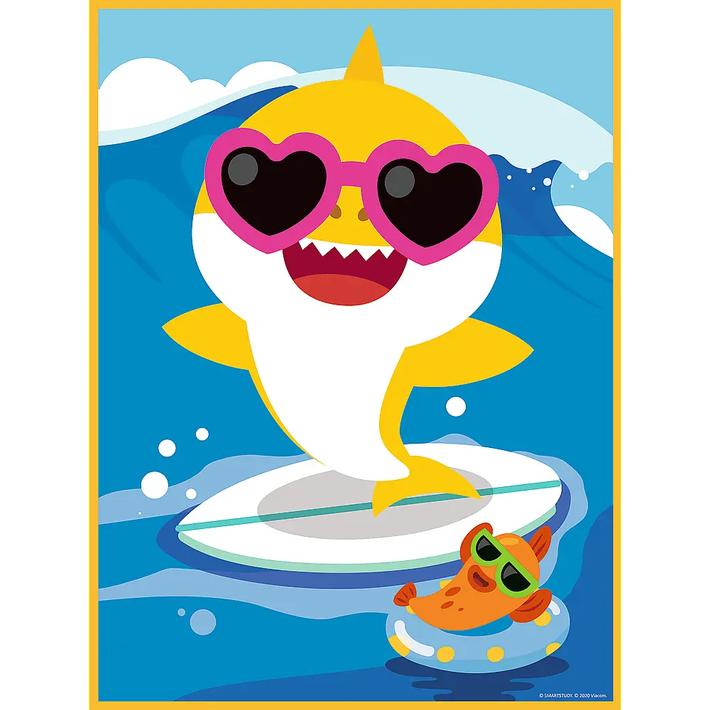 Puzzle Baby Maxi 2x10 elementów Wesoły dzień rekina Baby Shark
