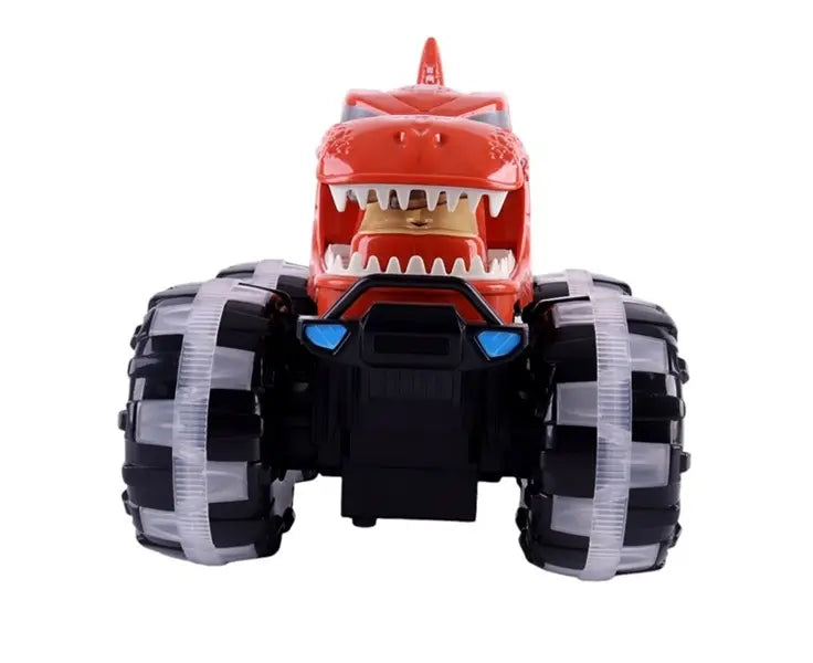 Pojazd Monster w klatce ze świecącymi kołami