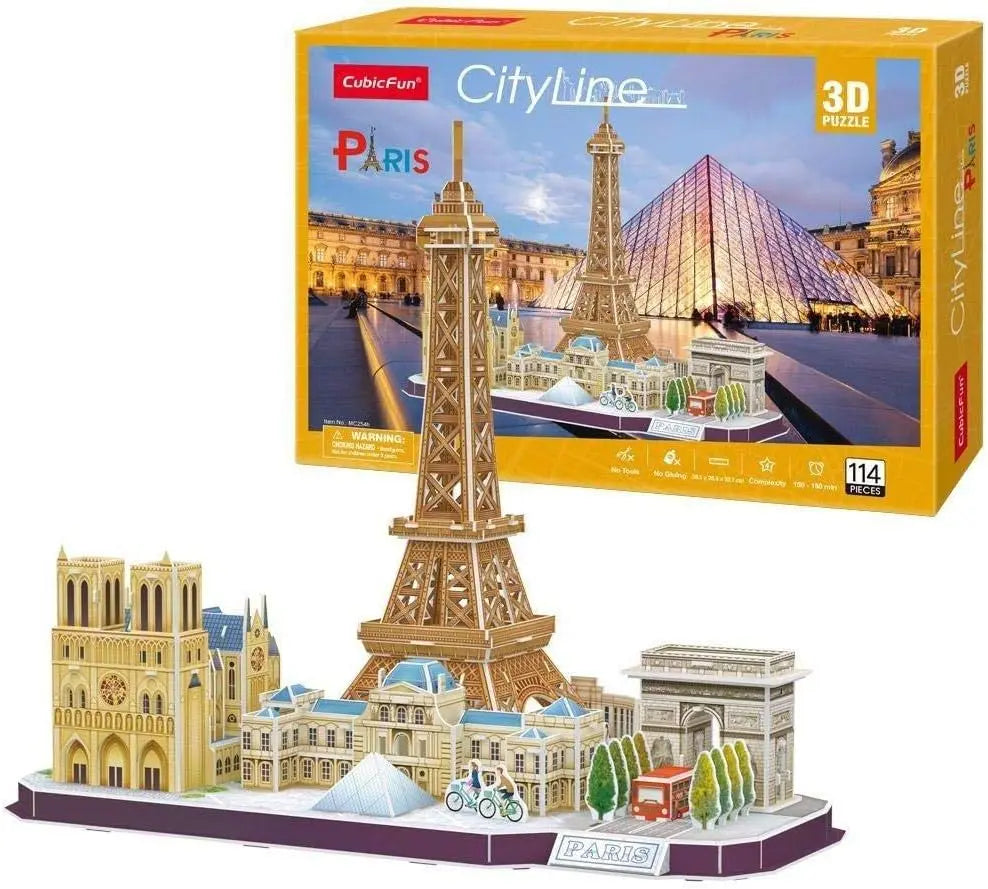 Cubic fun puzzle 3d city line paris
