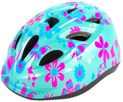 Kask rowerowy Volare niebieski w kwiaty 47-51cm
