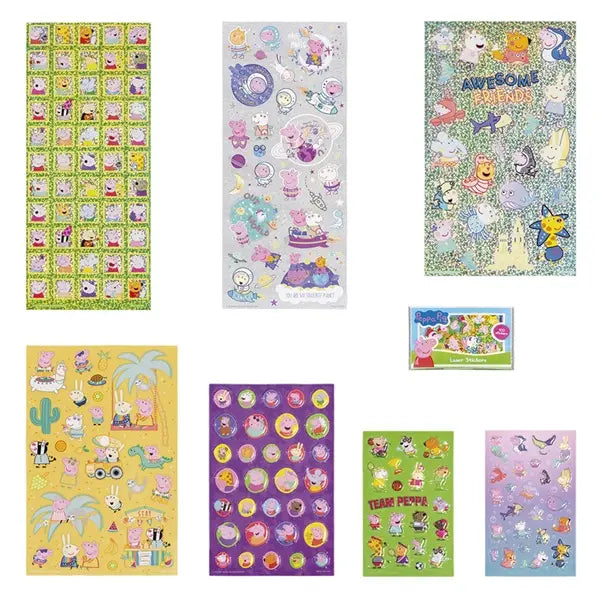 Super set naklejki Świnka Peppa, 7 arkuszy