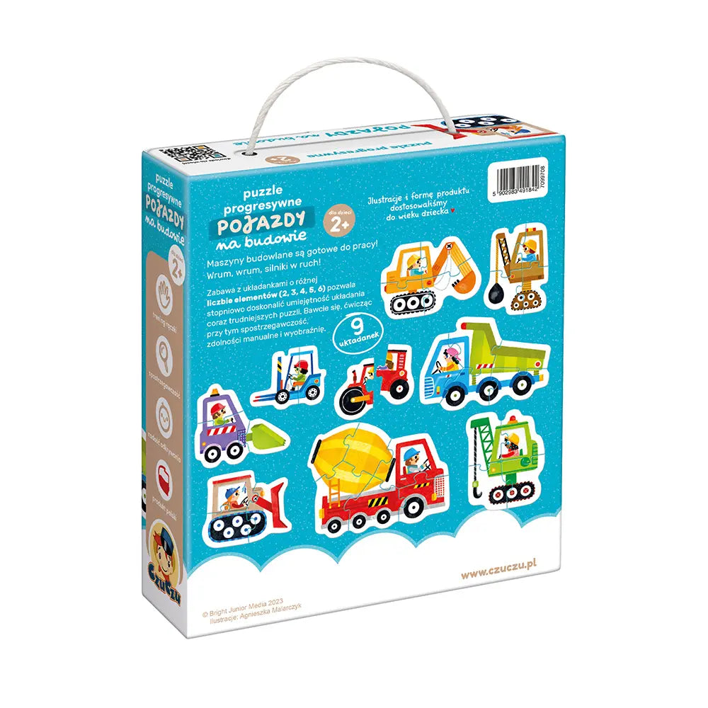 CzuCzu Puzzle progresywne Pojazdy na budowie 2+