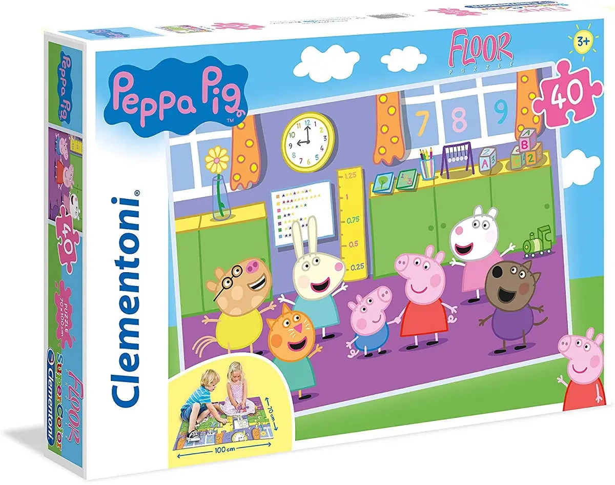 Puzzle 40 podłogowe super kolor świnka peppa