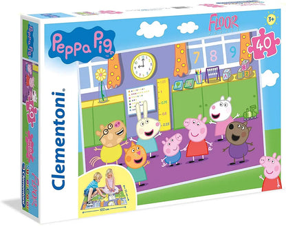 Puzzle 40 podłogowe super kolor świnka peppa