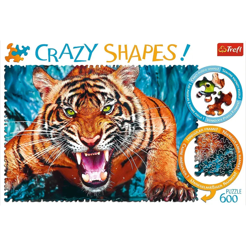 Puzzle crazy shapes oko w oko z tygrysem 600 el