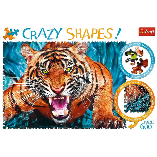 Puzzle crazy shapes oko w oko z tygrysem 600 el