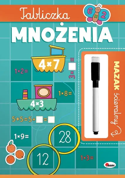 Książeczka - Tabliczka mnożenia z mazakiem ścieralnym