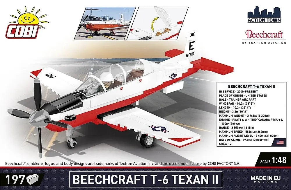 Klocki samolot cywilny beechcraft t-6 197 elementy