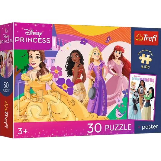 Puzzle Premium Plus Kids, Disney 30 el. Księżniczki i przyjaźń