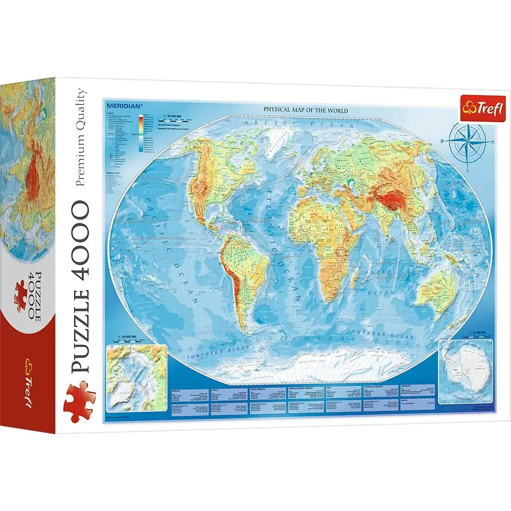 PUZZLE 4000 Wielka mapa fizyczna świata