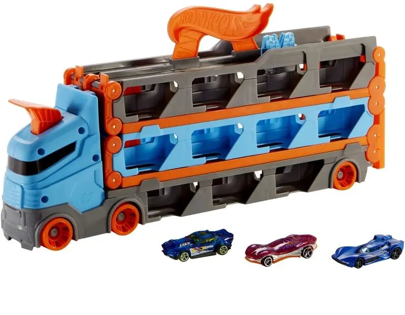 Hot Wheels City Mega długi transporter 2w1 + autka