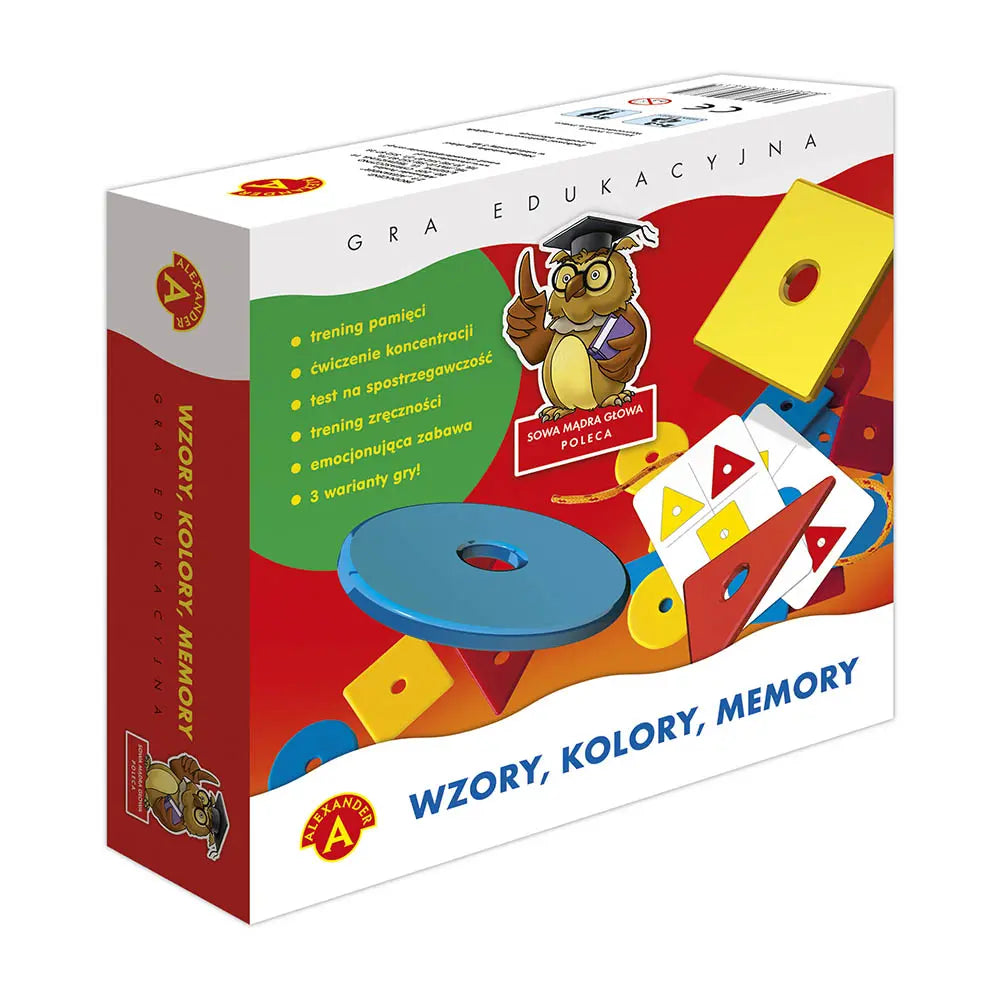 Sowa mądra głowa wzory kolory memory
