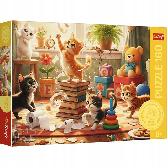 Puzzle 160 elementów - Kocie psoty