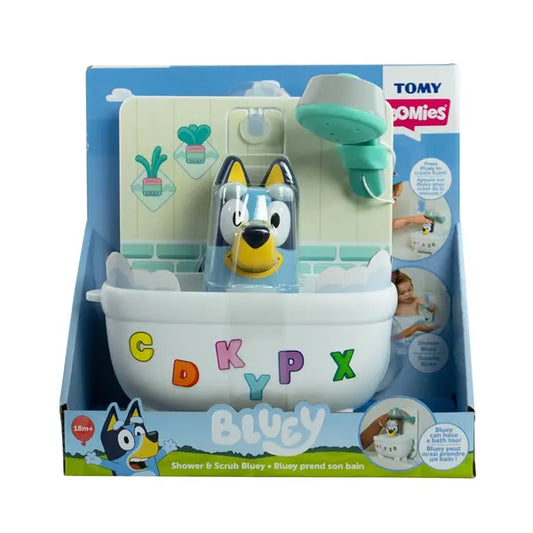 Bluey w kąpieli w wannie