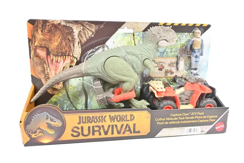 JURASSIC WORLD pojazd z chwytakiem+dino JKG91