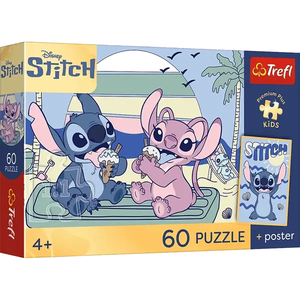 PUZZLE 60 PremPlus Kids Zabawa ze Stitchem 17430