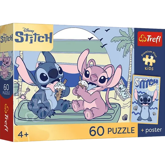 PUZZLE 60 PremPlus Kids Zabawa ze Stitchem 17430