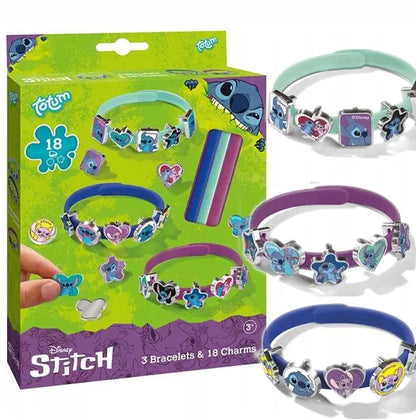 Stitch 3 bransoletki + 18 charmsów