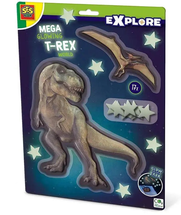 Mega świecący w ciemności t-rex