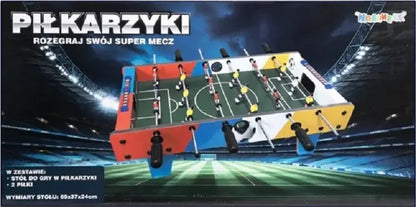 Gra piłkarzyki stołowe, drewniane, kolorowe