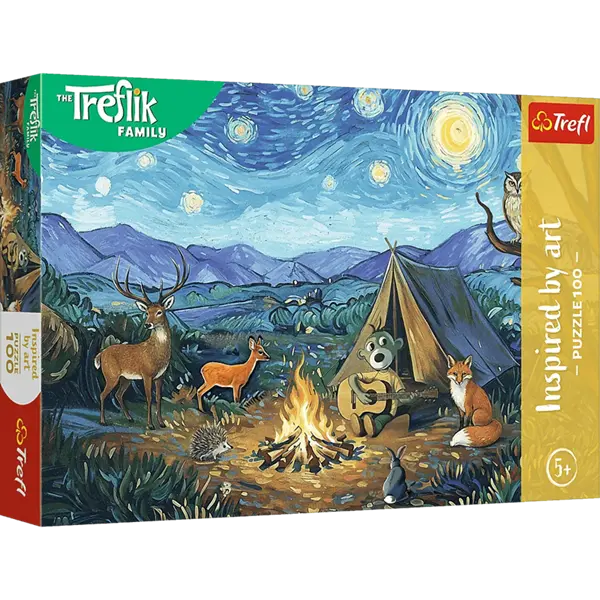 Puzzle Rodzina Treflików, Inspired By Art 100 el. Przy ognisku