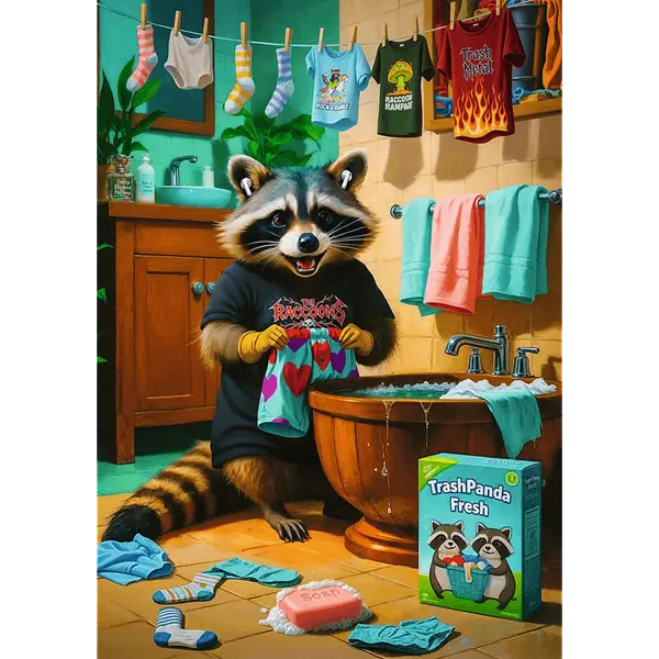 Puzzle Pets and People Stuff 1000 el. Dzień Prania Szopa