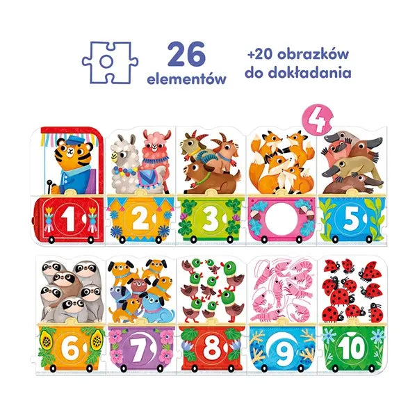 Puzzle z dziurką - Pociąg z cyferkami