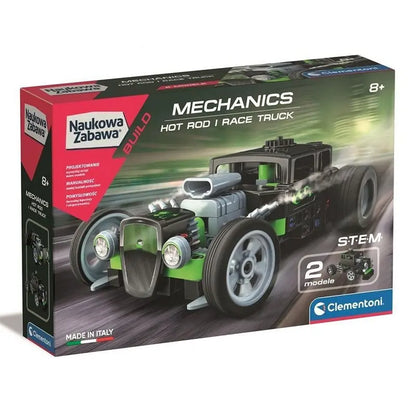 Naukowa zabawa laboratorium mechaniki hot rod i race truck