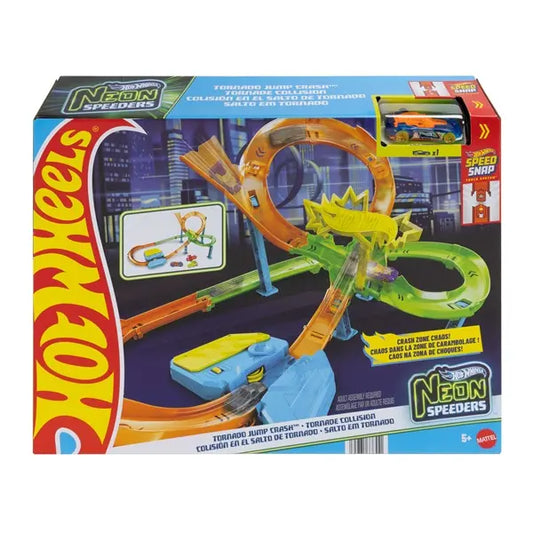 Hot Wheels Tornado Jump Crush Neon Speeders