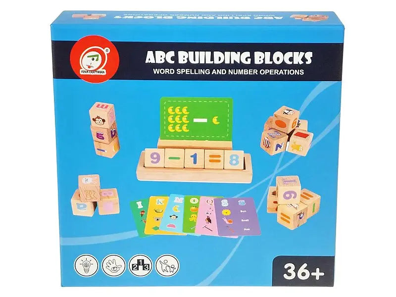 Zestaw klocków 3x3x3cm i kart edukacyjnych