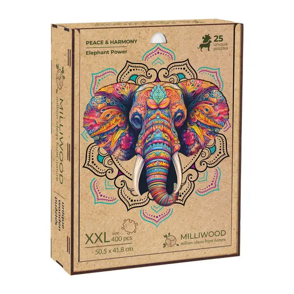 Puzzle drewniane – Peace and harmony, słoń 400 el.