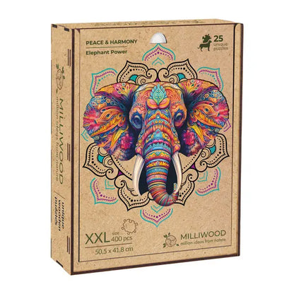 Puzzle drewniane – Peace and harmony, słoń 400 el.