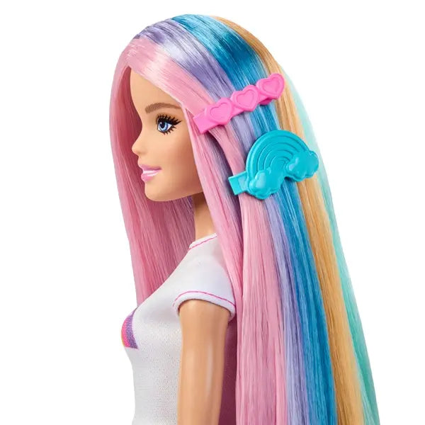 Barbie lalka tęczowe brokatowe włosy JJP07 /6