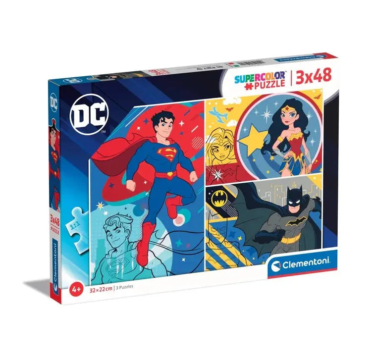 Clementoni puzzle 3x48 elementów SuperKolor DC Comics
