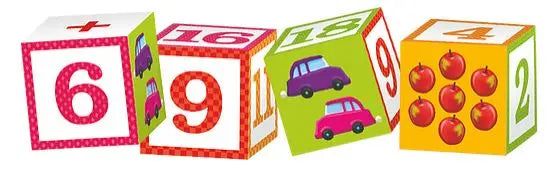 Klocki 12-elementowe cyferki 0