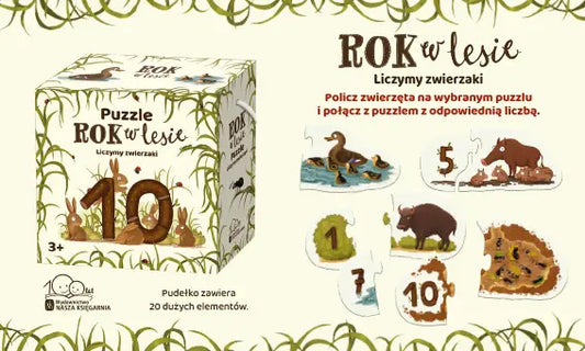 Rok w lesie liczymy zwierzaki zabawka